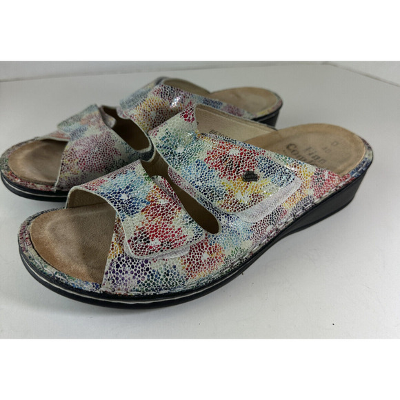 Finn Comfort German Two Strap Sandals Mult-Colored Cork Slides Women's 40 US 8.5 - Picture 10 of 14
